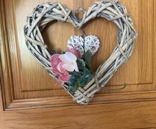 Wedding Pew Ends- wicker hearts