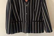 Thomas Pink Navy &amp; Grey Striped Wool Blazer UK 20