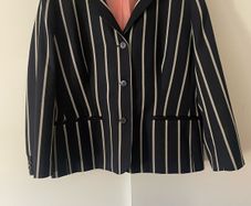 Thomas Pink Navy & Grey Striped Wool Blazer UK 20