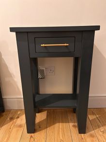 Solid Wood Grey Hall Console Table with Drawer