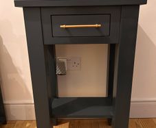 Solid Wood Grey Hall Console Table with Drawer