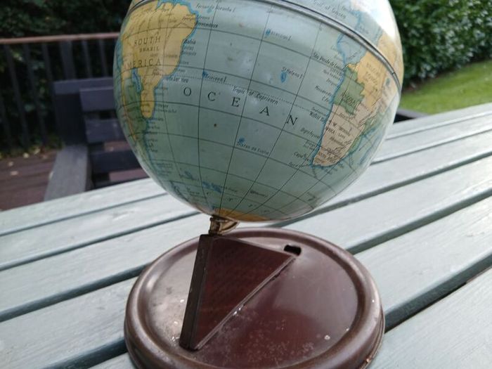 Chad Valley mid century tinplate globe