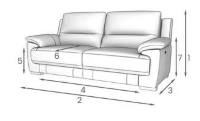 Blue Leather DFS Recliner Sofa & Footstool