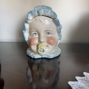 Vintage Baby Head Ceramic Container