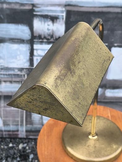 Vintage Mid-Century Brass Banker / Desk Lamp