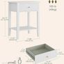 Bedside Table Chest of 1 Drawer, Bedside Cabinet Wooden Nightstand, Modern Side Table for Living Room,Bedroom,Office,White Image 2