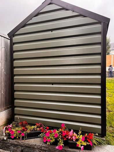 high-quality Irish-made PVC-coated galvanised-steel garden shed,
