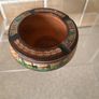 Vintage Handpainted Terracotta Ashtray & Round Carved Wooden Handpainted Trinket Box Image 7