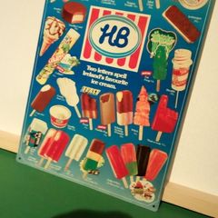 HB Ice Cream sign tin metal sign "FREE POST"