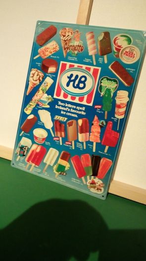 HB Ice Cream sign tin metal sign "FREE POST"