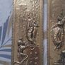 2- RARE Brass Vintage ELPEC Wall Hangings, Lady Dancing & Musical Scenes 14.5" Image 2