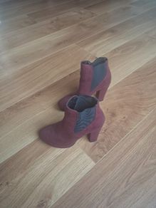 wine coloured ankle boot