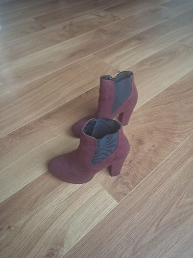 wine coloured ankle boot