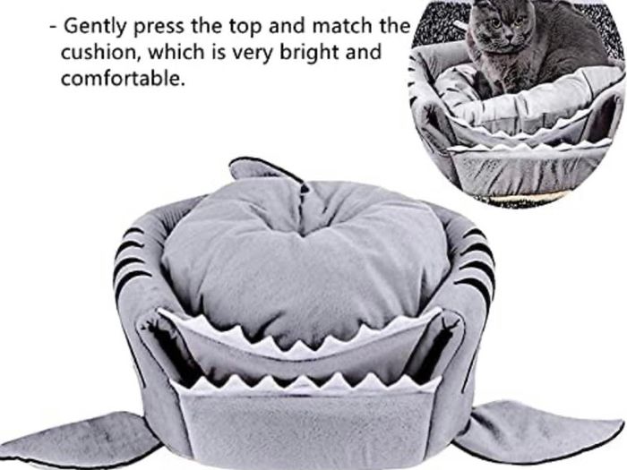 Shark-Shaped House Pet Bed for One Cushion and One Warm Kennels, Cat Bed Small Cat and Dog Cave Comfort Bed, Removable Pet Bed (FREE POSTAGE)