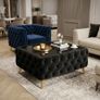 Chesterfield Coffee Table Velvet Rectangle 83x63x45cm with Glass Image 6