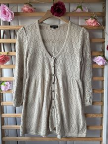 cardigan size 12 topshop lace stitch empire line cardigan