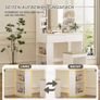 Dressing Table with Stool and Mirror, Dressing Table with LED Lighting with 3 Colours, Adjustable Brightness, Cosmetic Table with 2 Drawers, Open Compartments, Modern (White) Image 4