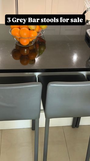 3 Grey Bar Stools - 25 EUR each