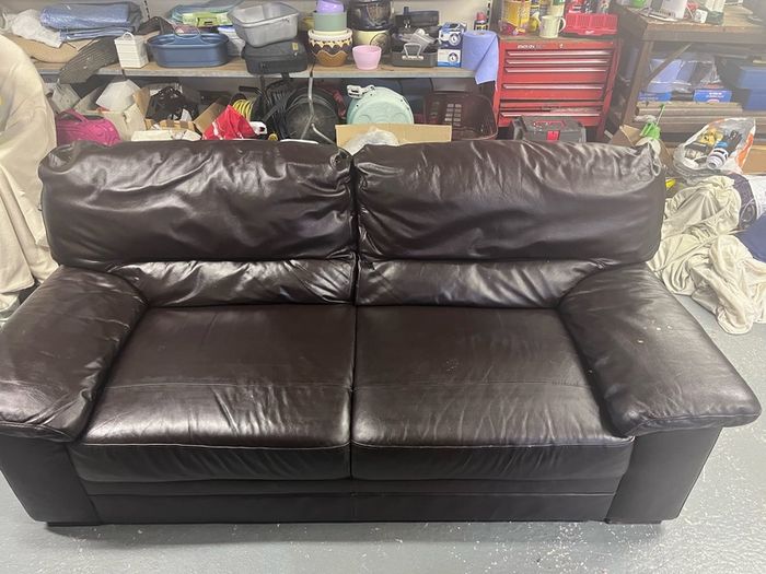 Brown Leather Sofa 3 seater