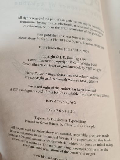 Harry Potter and the prisoner of askaban star cover first edition 1st print paperback