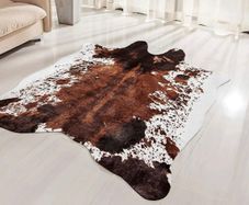 Faux Cowhide Rug Large (4.6ft x 6.6ft) - Cow Print Area Rug with No-Slip Backing (FREE POSTAGE)
