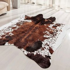 Faux Cowhide Rug Large (4.6ft x 6.6ft) - Cow Print Area Rug with No-Slip Backing (FREE POSTAGE)