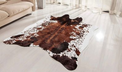 Faux Cowhide Rug Large (4.6ft x 6.6ft) - Cow Print Area Rug with No-Slip Backing (FREE POSTAGE)