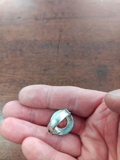 925 Silver and Red Coral Ring