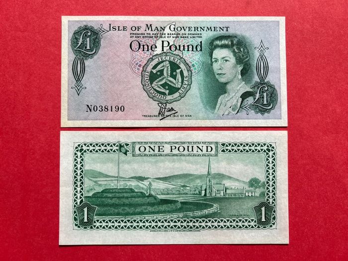 Isle. Of Man. 1 Pound  1983 . Pick 38a. First Polymer. Scarce.
