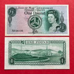 Isle. Of Man. 1 Pound  1983 . Pick 38a. First Polymer. Scarce.