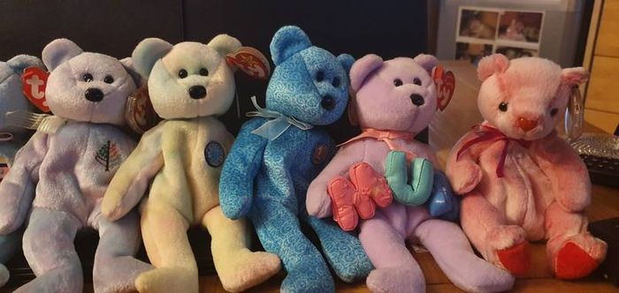 Collection of Pastel Coloured Beanie Bears