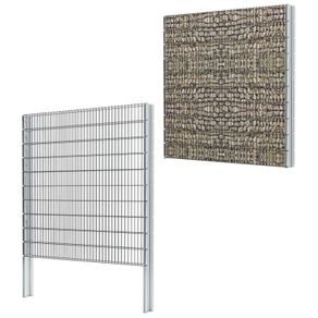 2D Gabion Fence Galvanised Steel 2.008x1.03 m 8 m (Total Length) Grey