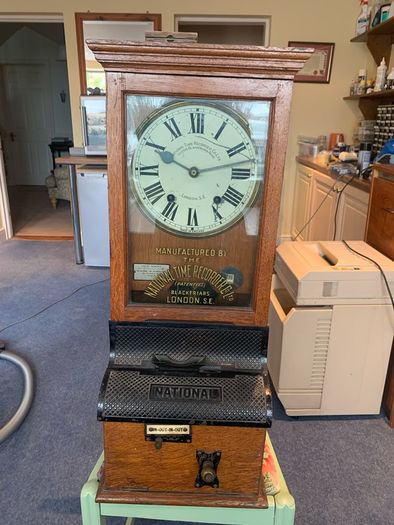 Vintage National Time Recorder Co Ltd., London Time. Antique Clock.