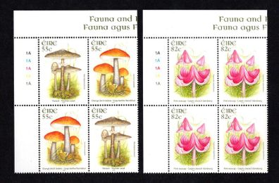 2008 Ireland Fauna & Flora Fungi Commemorative Stamps Plate Blocks 1A1A1A1A1A  Mint Never Hinged (MNH)