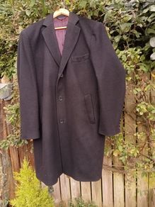 PRICE DROP"SAVOY TAYLORS GUILD" Mens Black Texco with Cashmere overcoat in perfect condition