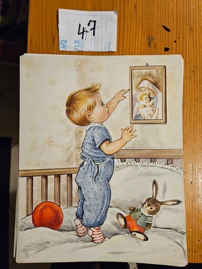 Vintage Catholic Devotional Art Print Cards X 207 Dimensions 8" X 10". In Good Condition.  See Photos For Same.