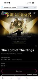 Lord of the Rings concert - 2 tickets