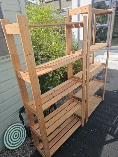 Wooden storage shelf x2