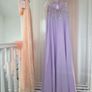 Light Purple Halter Beaded Sequin Long Gown Image 3