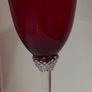 Vintage 6 crystal ruby red wine  glasses Image 6