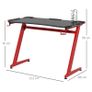 Gaming Computer Table, 122cm Width w/Cup Holder, Headphone Hook, Gamepad Holder, Cable Management Red Black Image 2