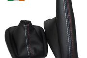 Gear &amp; Handbrake Gaiter Boot For BMW E30 E36 E46  M Stitch Black PU-Leather