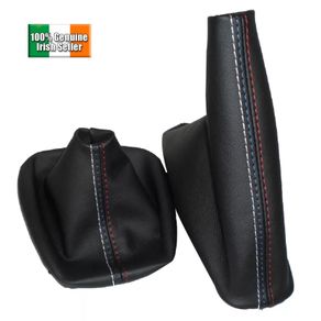 Gear & Handbrake Gaiter Boot For BMW E30 E36 E46  M Stitch Black PU-Leather