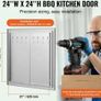BBQ Access Door, 610x610 mm Double Outdoor Kitchen Door, Stainless Steel Flush Mount Door, Double Wall Vertical Door with Handles and Hooks, for BBQ Island, Grilling Station, Outside Cabinet Image 3