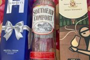 Southern Comfort Bottle (empty) Bristol Cream (box) &amp; JamesonWhiskey Box.
