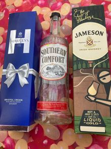 Southern Comfort Bottle (empty) Bristol Cream (box) & JamesonWhiskey Box.