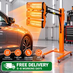Infrared Curing Lamp, 3300W, Car Paint Dryer with Holder, Timer 1-60 Min, Heating Cabin Cooking Spray 0.8, Curing Lamp for Repair Drying