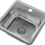 Sink with Siphon 38 x 38 cm - Built-in Steel Sink - Stainless Steel Sink with Tap Hole Image 9