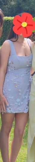 Oh Polly embellished Corset Mini Dress in Sky Blue
