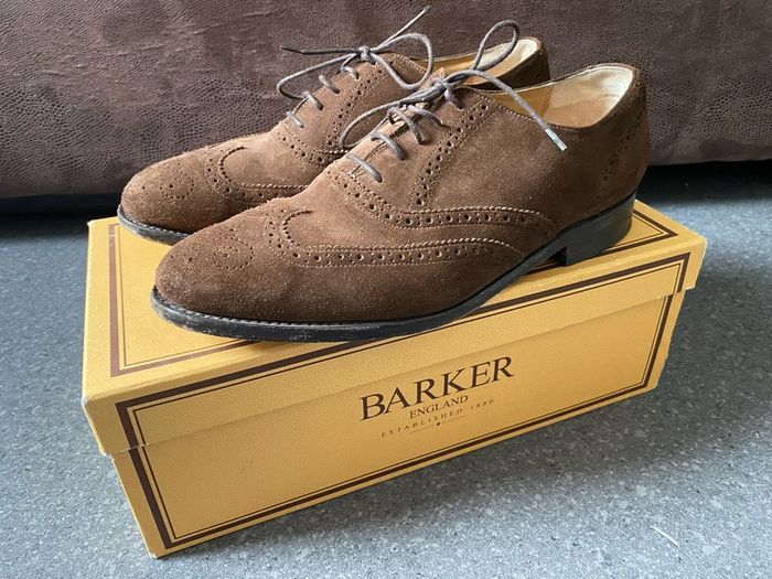 Barker England Albert Collection Castagnia Suede Hampstead Size UK8,5